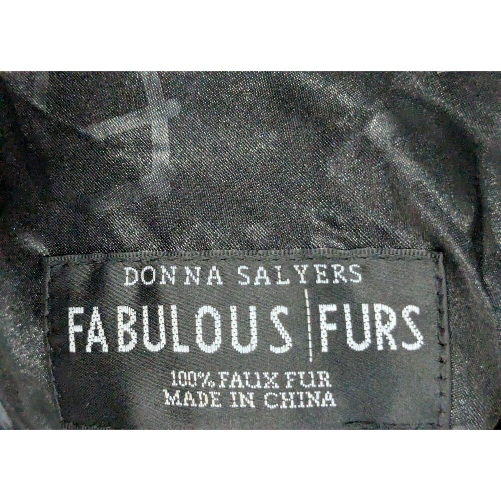 Like New Donna Salyers Fabulous Furs Snow Lynx Hooded Faux Fur Coat - Size Large - Picture 6 of 6